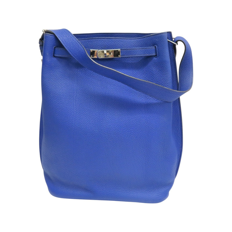 藍色 TOGO牛皮 SO KELLY 肩背包 口O刻 銀扣【HERMES 愛馬仕】-0