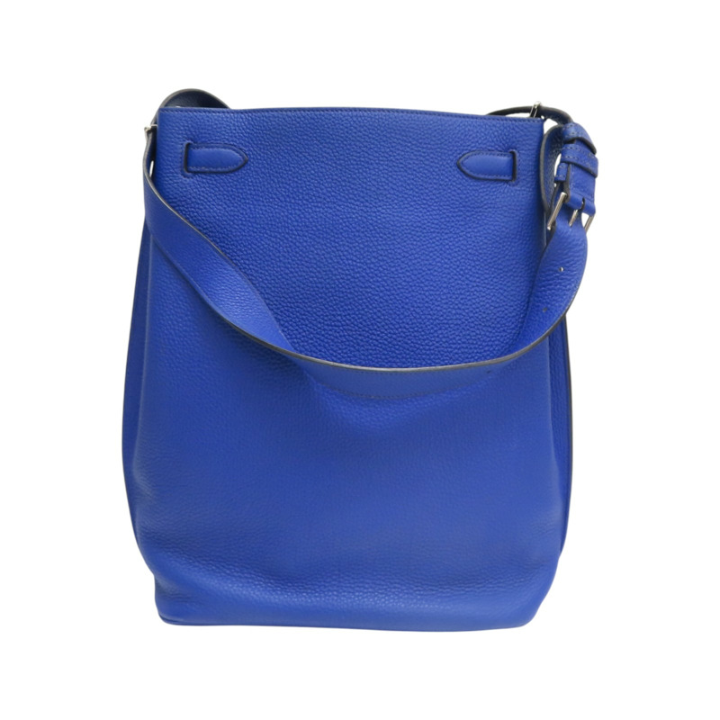 藍色 TOGO牛皮 SO KELLY 肩背包 口O刻 銀扣【HERMES 愛馬仕】-1