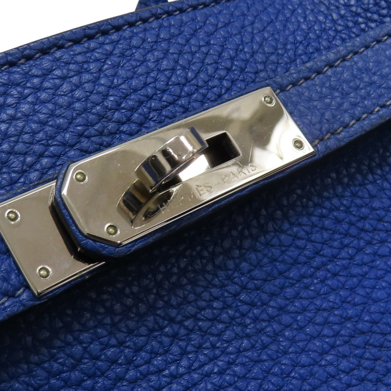 藍色 TOGO牛皮 SO KELLY 肩背包 口O刻 銀扣【HERMES 愛馬仕】-10
