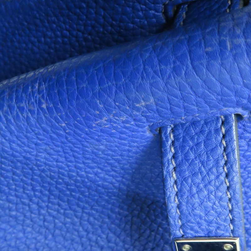 藍色 TOGO牛皮 SO KELLY 肩背包 口O刻 銀扣【HERMES 愛馬仕】-17