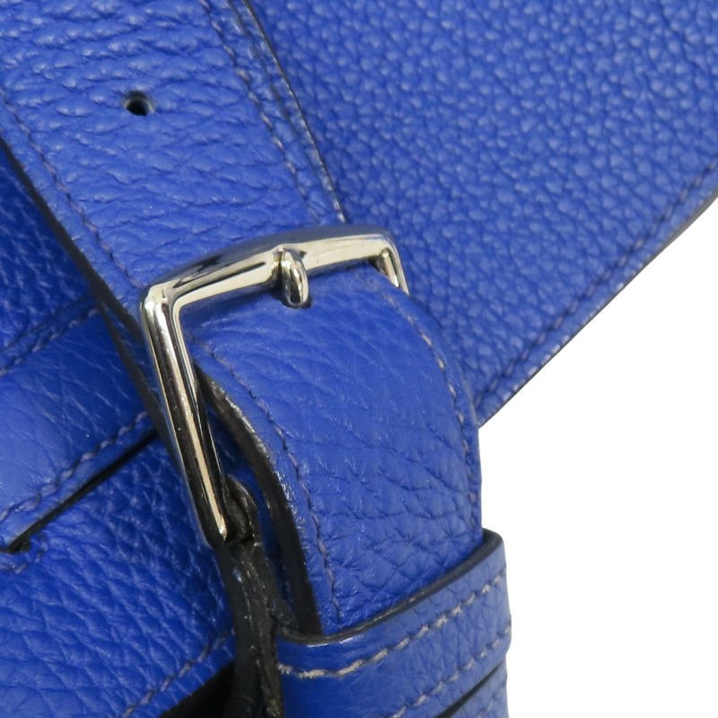 藍色 TOGO牛皮 SO KELLY 肩背包 口O刻 銀扣【HERMES 愛馬仕】-18