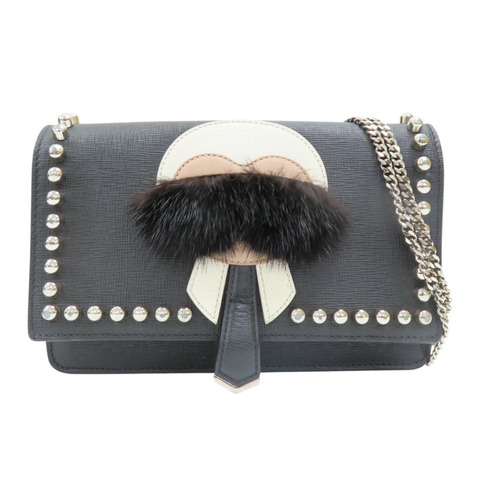 黑色 牛皮 Karlito WOC 鏈條錢包【FENDI 芬迪】 8M0346-7MP