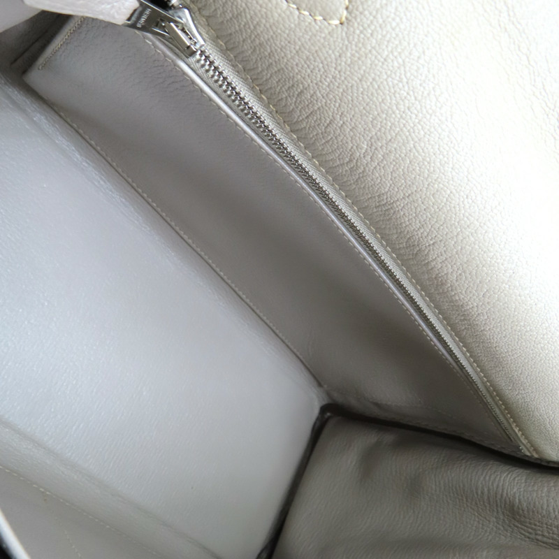 粉色/大象灰 Chevre 山羊皮 Kelly 28 凱莉包 两用包 □N刻 銀扣【HERMES 愛馬仕】-4