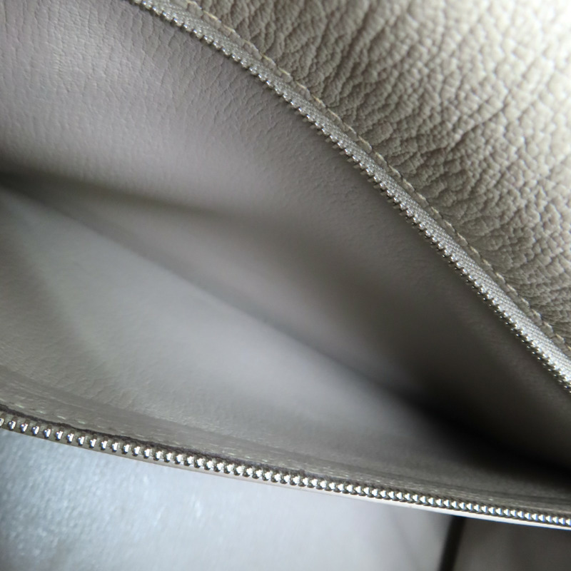 粉色/大象灰 Chevre 山羊皮 Kelly 28 凱莉包 两用包 □N刻 銀扣【HERMES 愛馬仕】-6