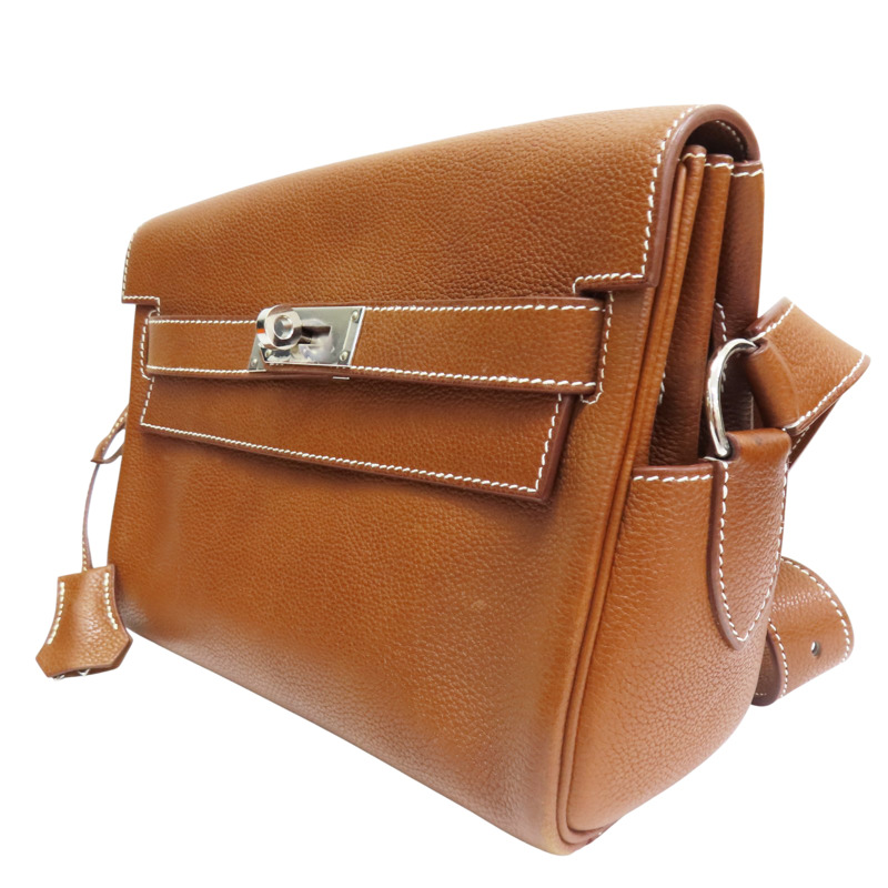 棕色 Barenia Faubourg牛皮 Kelly Messenger PM 肩背包 K刻 銀釦【HERMES 愛馬仕】-2