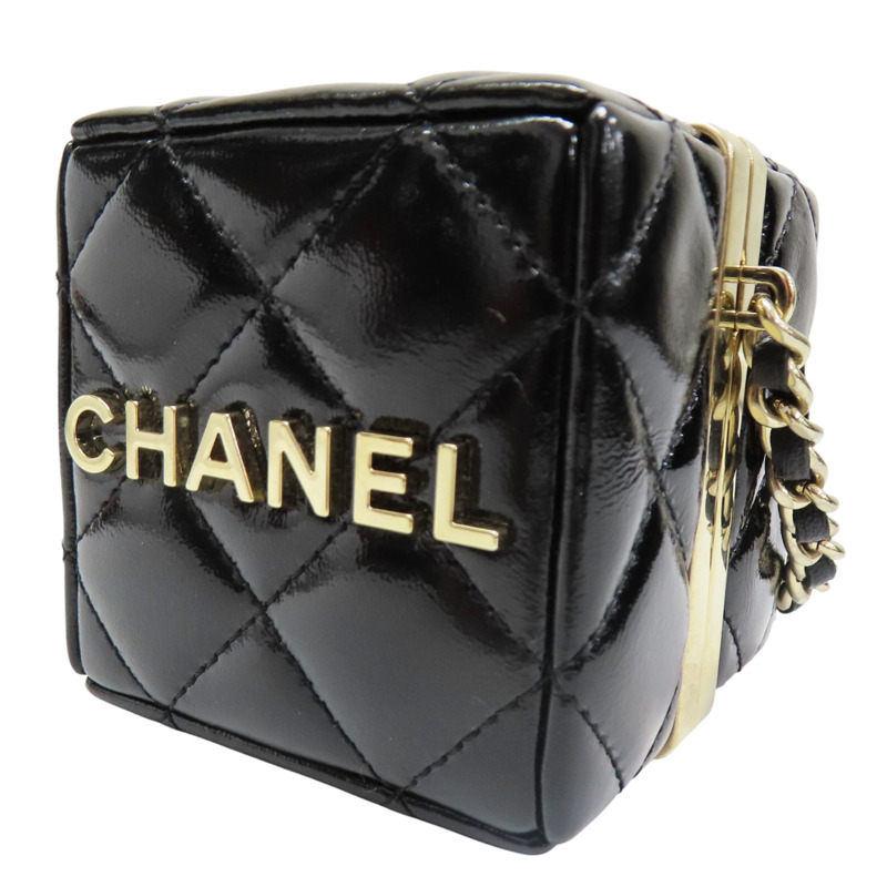 黑色 亮面牛皮 骰子 肩背包【CHANEL 香奈兒】 AP3154-2