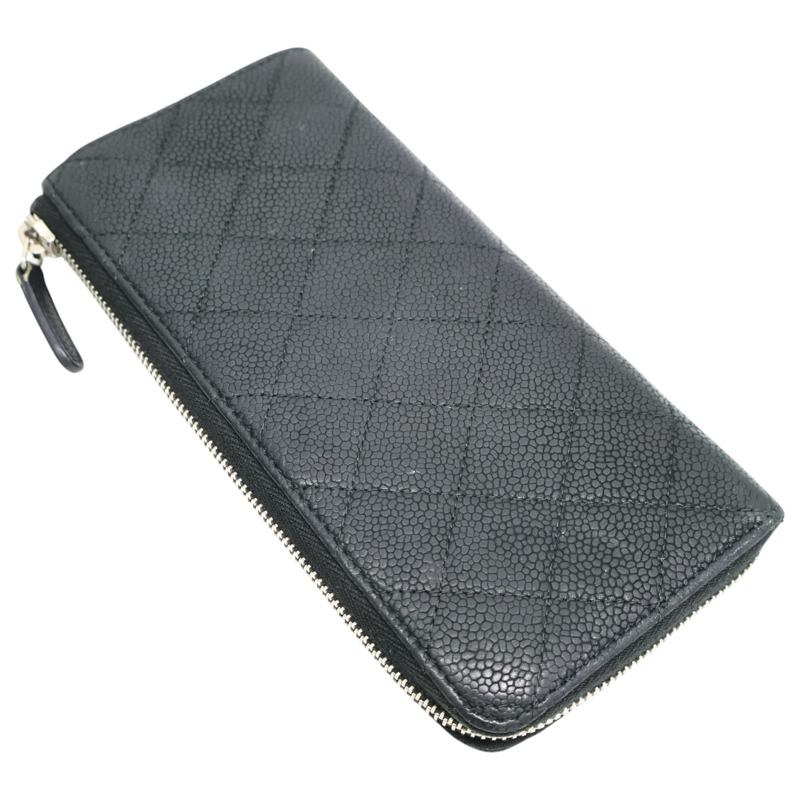 黑色牛皮 拉鍊 長夾 A68778【CHANEL 香奈兒】 A68778-3