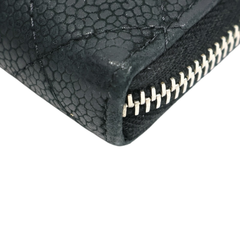 黑色牛皮 拉鍊 長夾 A68778【CHANEL 香奈兒】 A68778-13