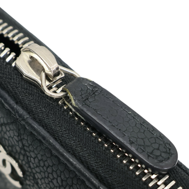 黑色牛皮 拉鍊 長夾 A68778【CHANEL 香奈兒】 A68778-17