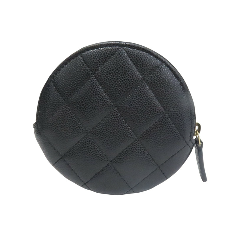 黑色 荔枝紋 牛皮 圓形 零錢包【CHANEL 香奈兒】 AP3594-1