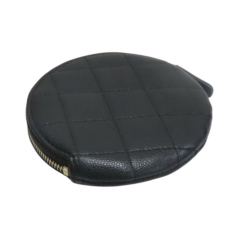 黑色 荔枝紋 牛皮 圓形 零錢包【CHANEL 香奈兒】 AP3594-3