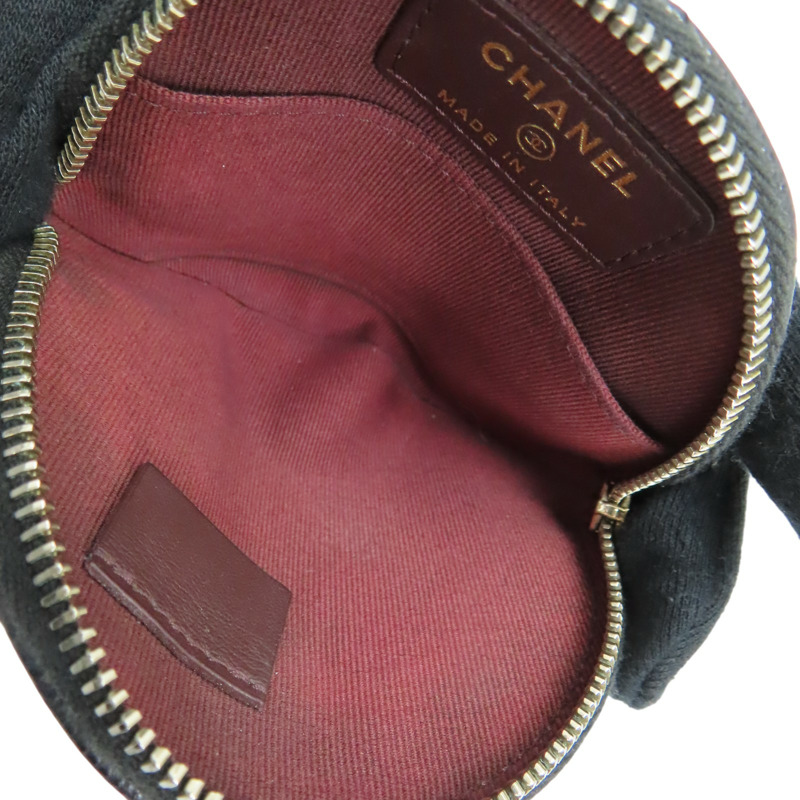 黑色 荔枝紋 牛皮 圓形 零錢包【CHANEL 香奈兒】 AP3594-4