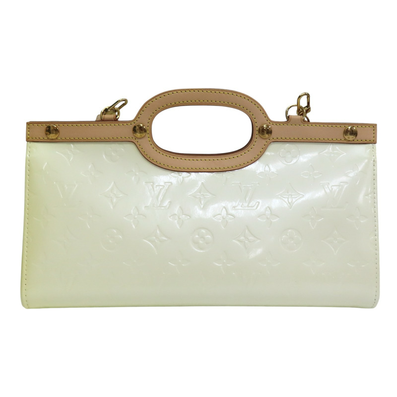 白色 Vernis 漆皮 Roxbury Drive 兩用包(褪色或變色) 【LOUIS VUITTON LV 路易威登】 M91374-1