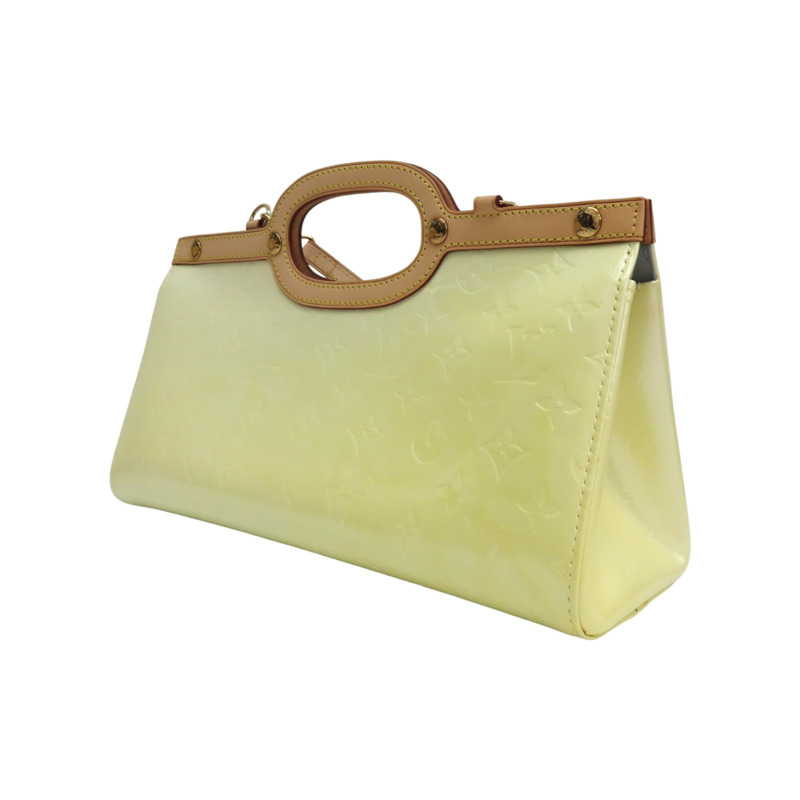 白色 Vernis 漆皮 Roxbury Drive 兩用包(褪色或變色) 【LOUIS VUITTON LV 路易威登】 M91374-2