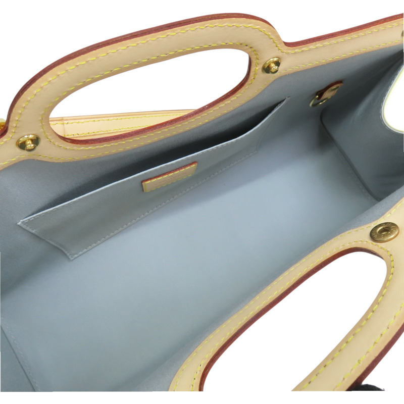 白色 Vernis 漆皮 Roxbury Drive 兩用包(褪色或變色) 【LOUIS VUITTON LV 路易威登】 M91374-4