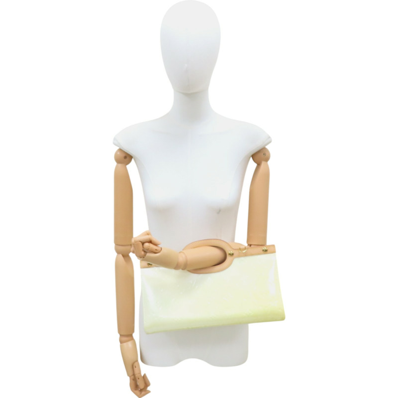 白色 Vernis 漆皮 Roxbury Drive 兩用包(褪色或變色) 【LOUIS VUITTON LV 路易威登】 M91374-8