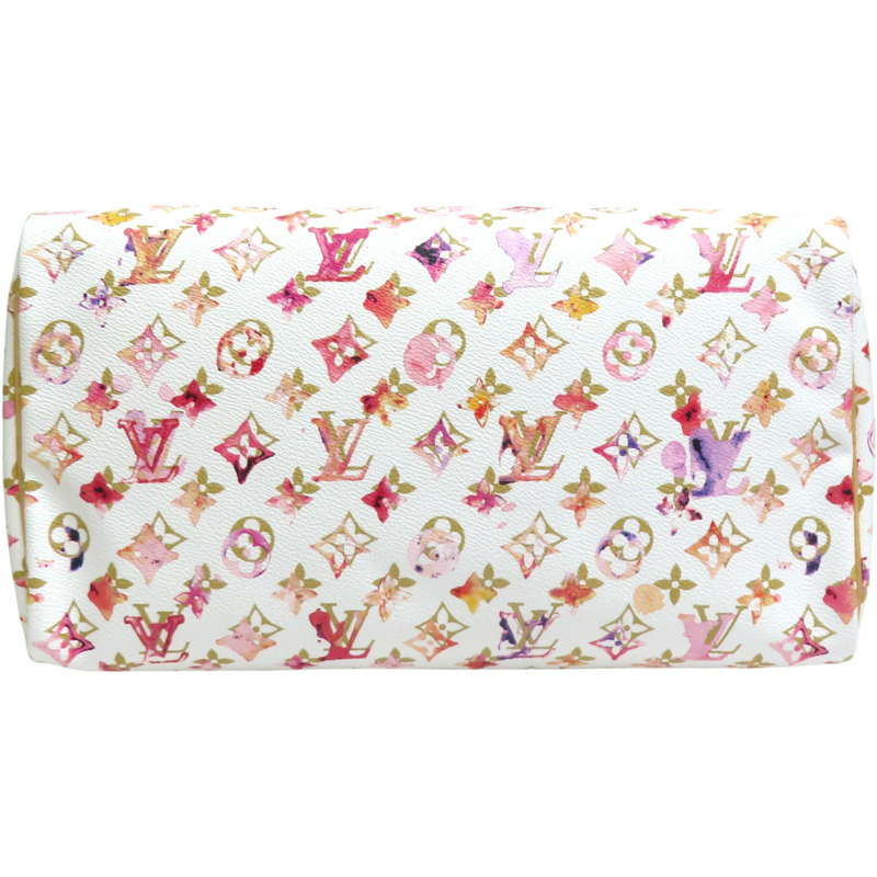 白色 原花 Watercolor Aquarelle 帆布 Speedy 35 波士頓包【LOUIS VUITTON LV 路易威登】 M95752-3