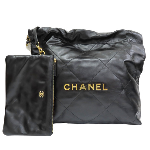 黑色 牛皮 22包 肩背包【CHANEL 香奈兒】 AS3260