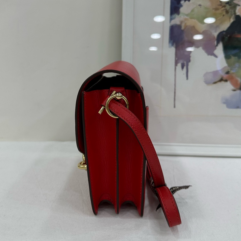 愛馬仕roulis mini19豬鼻 D刻 紅金扣 evercolor皮-4