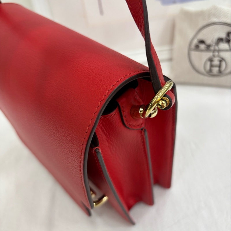 愛馬仕roulis mini19豬鼻 D刻 紅金扣 evercolor皮-11