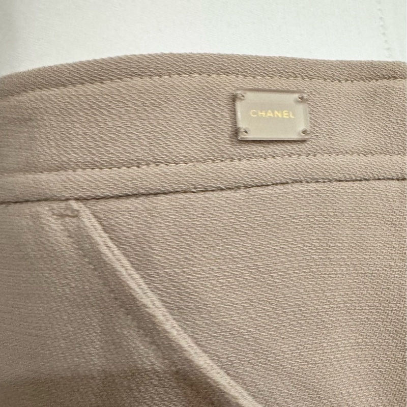 《新歡舊愛》正品CHANEL香奈兒藕駝色毛質細針織半身裙38-7