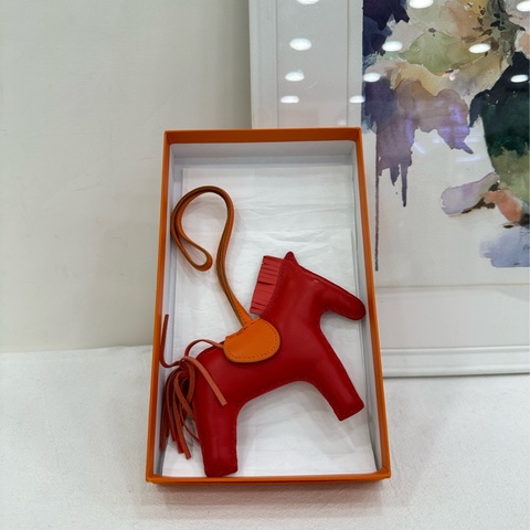 Hermes Rodeo羊皮拼色小馬掛飾 中號