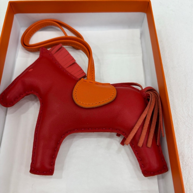 Hermes Rodeo羊皮拼色小馬掛飾 中號-1