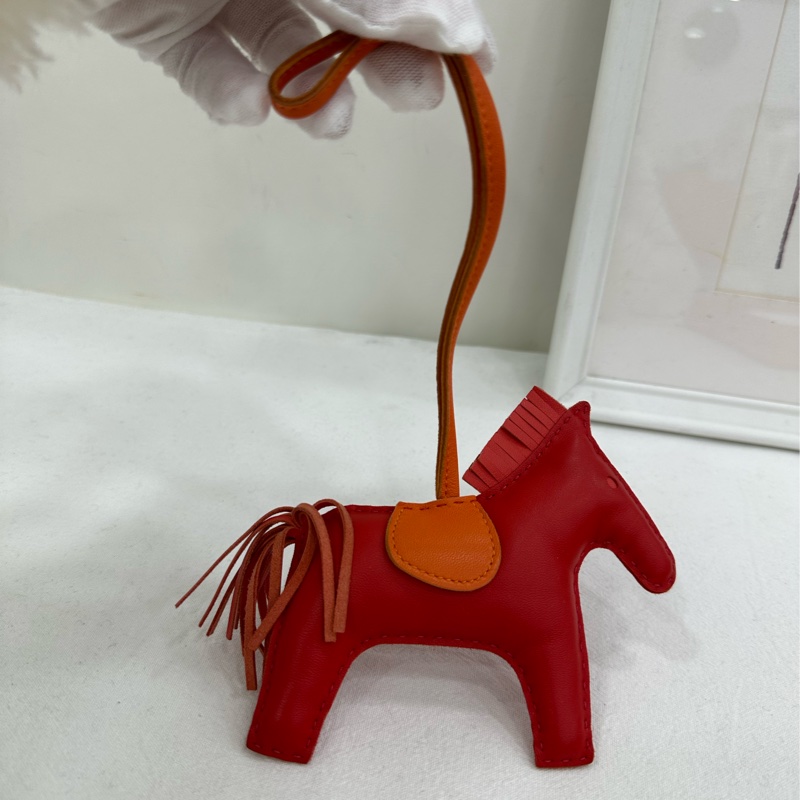 Hermes Rodeo羊皮拼色小馬掛飾 中號-2