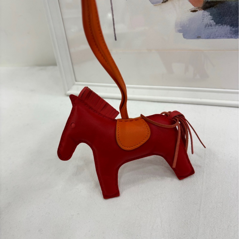 Hermes Rodeo羊皮拼色小馬掛飾 中號-3