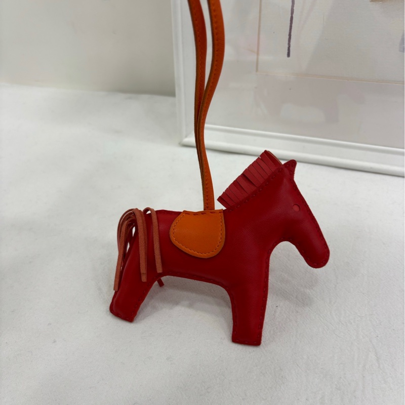 Hermes Rodeo羊皮拼色小馬掛飾 中號-4
