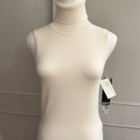 《新歡舊愛》全新正品PALPH LAUREN白色針織套頭背心/萊卡