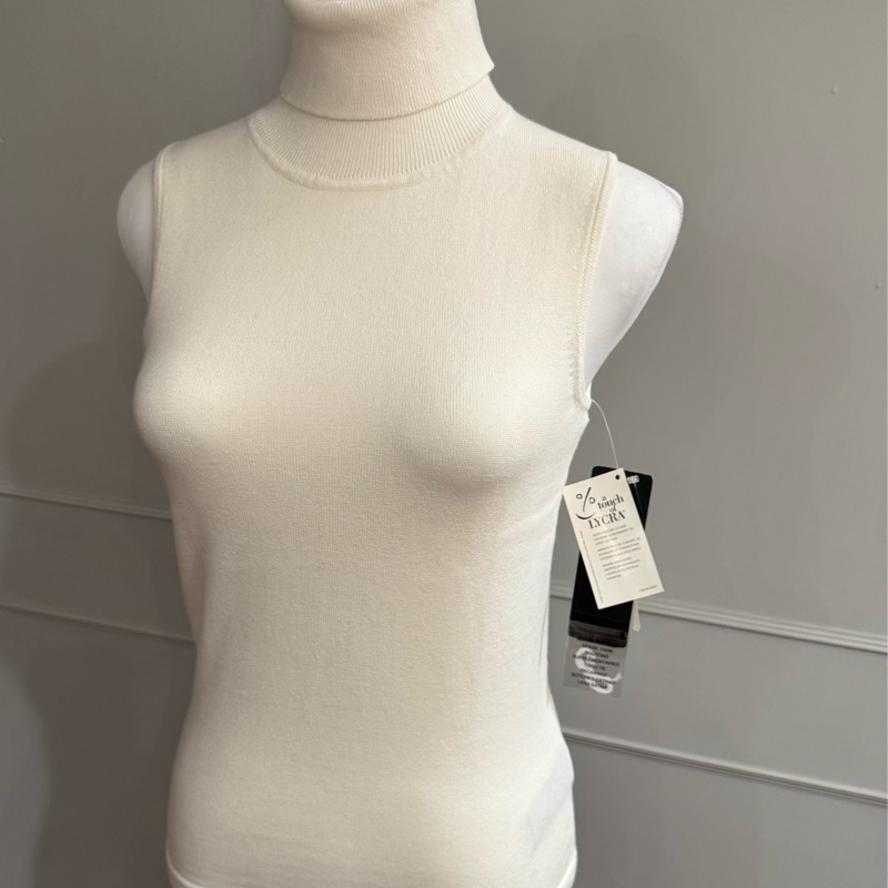 《新歡舊愛》全新正品PALPH LAUREN白色針織套頭背心/萊卡-1