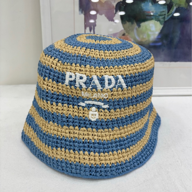 Prada/普拉達 編織漁夫帽 M碼 全新-0