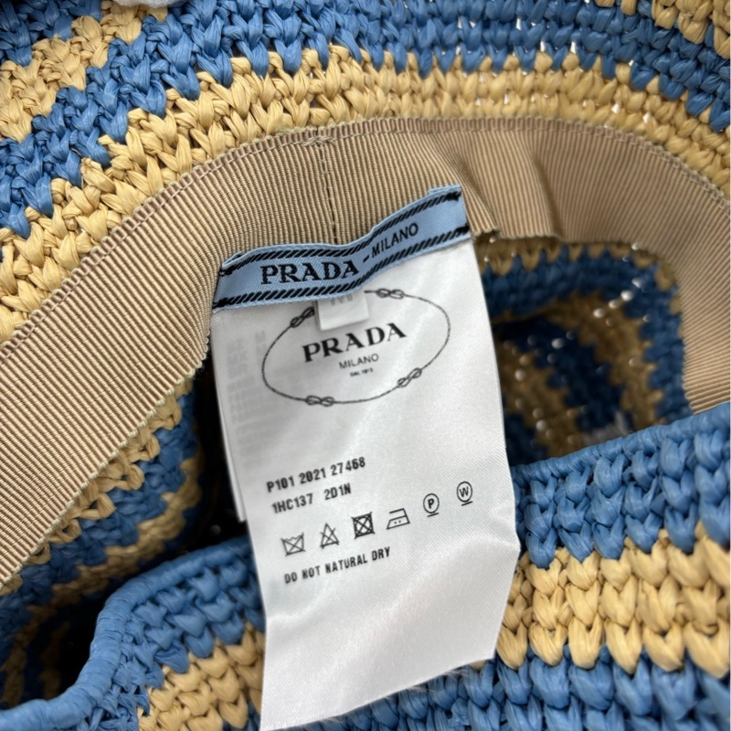 Prada/普拉達 編織漁夫帽 M碼 全新-3