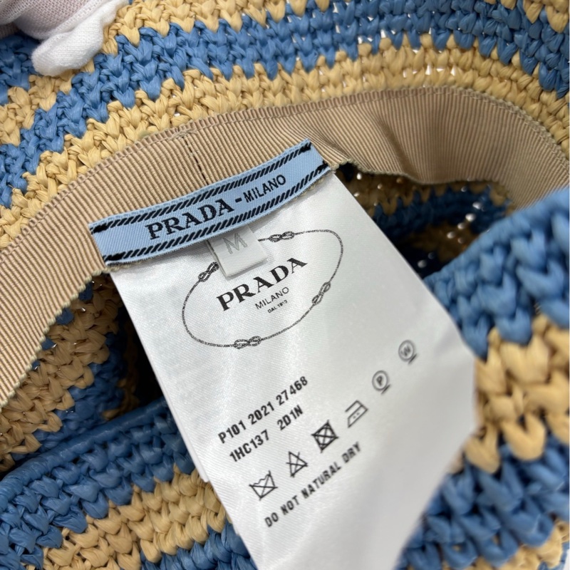 Prada/普拉達 編織漁夫帽 M碼 全新-4
