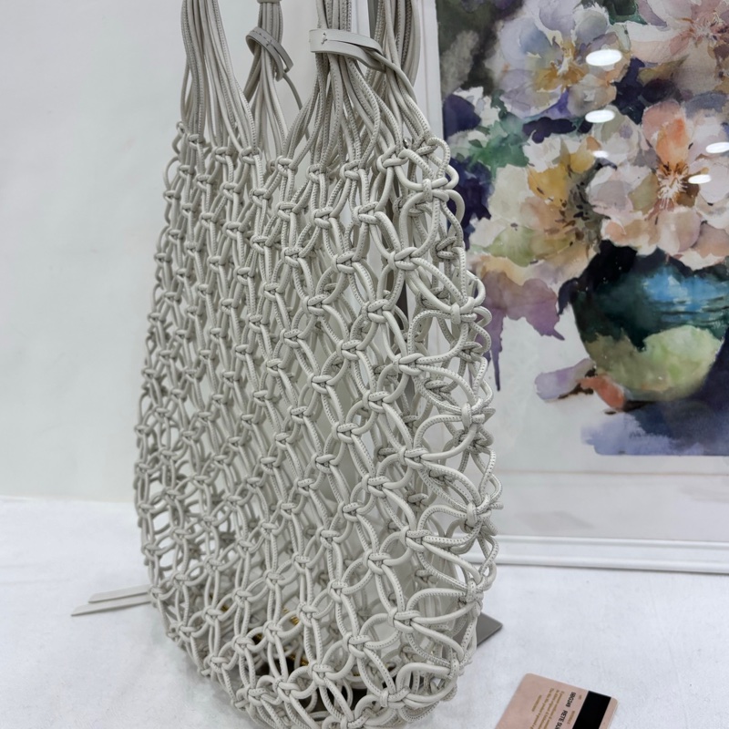 miumiu/繆繆 白色鏤空編織手提包-2