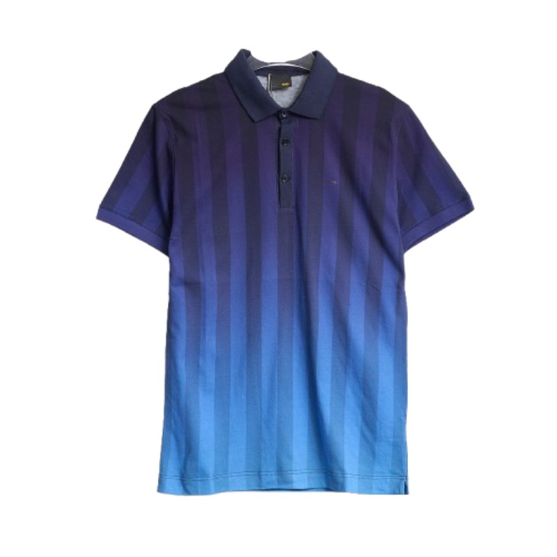 Fendi 男款橫條紋polo恤衫 藍色 IT48碼-0