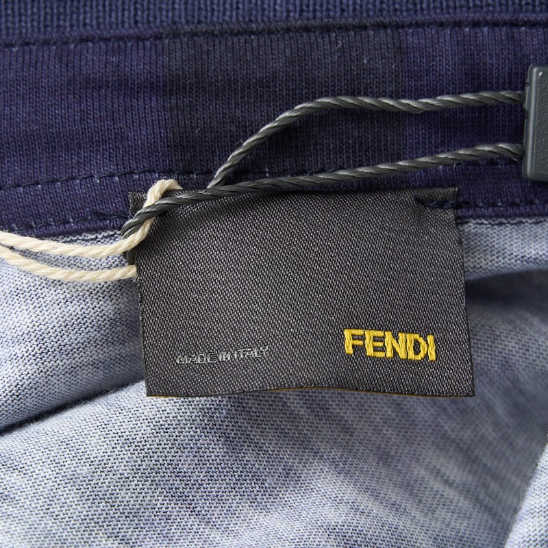Fendi 男款橫條紋polo恤衫 藍色 IT48碼-2
