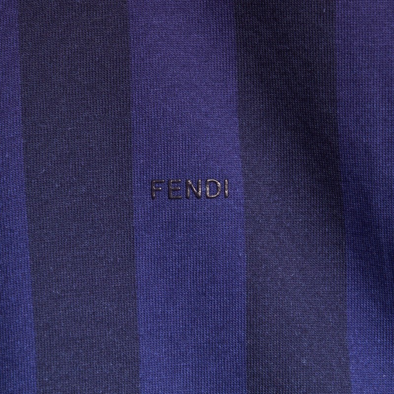 Fendi 男款橫條紋polo恤衫 藍色 IT48碼-3