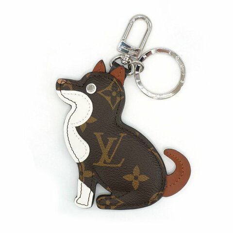 Louis Vuitton 展示品 帆布小狗造型吊飾鑰匙扣(MP1995-咖)