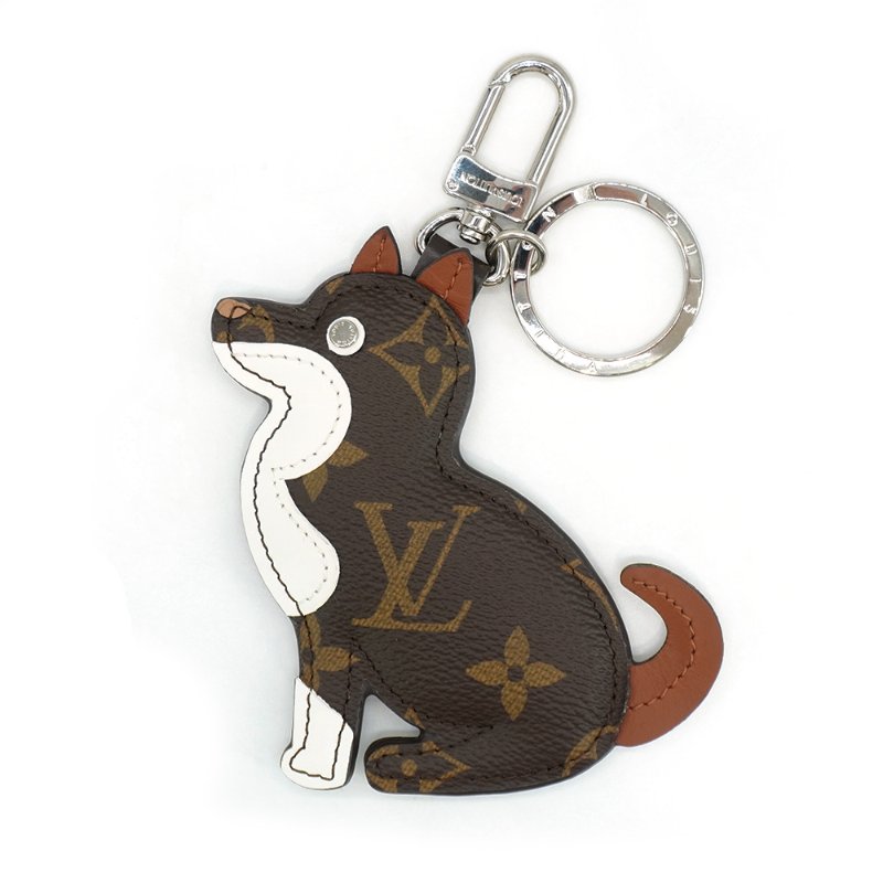 Louis Vuitton 展示品 帆布小狗造型吊飾鑰匙扣(MP1995-咖)-0