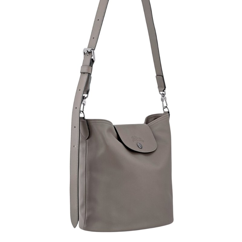 【LONGCHAMP】Le Pliage Xtra 牛皮 肩揹袋 肩背包 斜背包 水桶包 灰色 斑鳩色 10341987P55-1