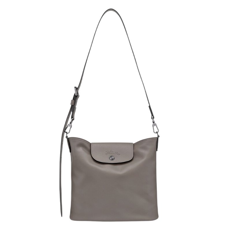 【LONGCHAMP】Le Pliage Xtra 牛皮 肩揹袋 肩背包 斜背包 水桶包 灰色 斑鳩色 10341987P55-4