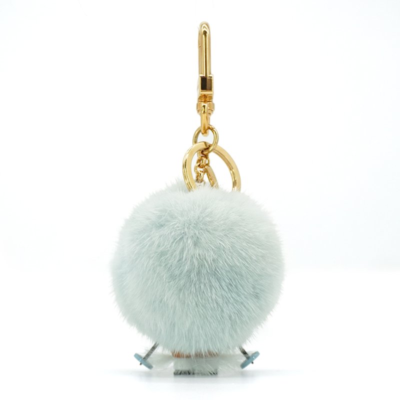 Louis Vuitton 展示品 滑雪毛皮木質包飾鑰匙扣(M67395-淺藍)-2
