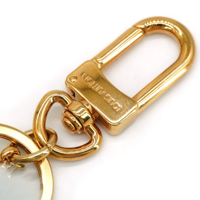 Louis Vuitton 展示品 滑雪毛皮木質包飾鑰匙扣(M67395-淺藍)-5