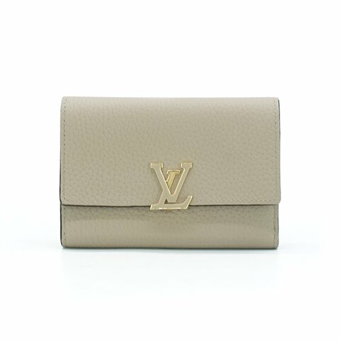 Louis Vuitton 展示品 Capucines Taurillon 小牛皮釦式短夾(M62159-卵石色)