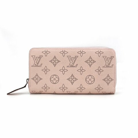 Louis Vuitton Zippy Mahina 鏤空雕花小牛皮拉鍊長夾(M82755-茉莉粉)