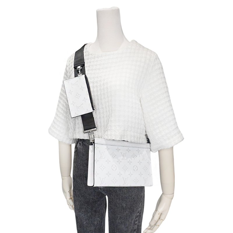 Louis Vuitton 展示品 Gaston Taïga牛皮拚帆布斜背包(M30935-白)-5