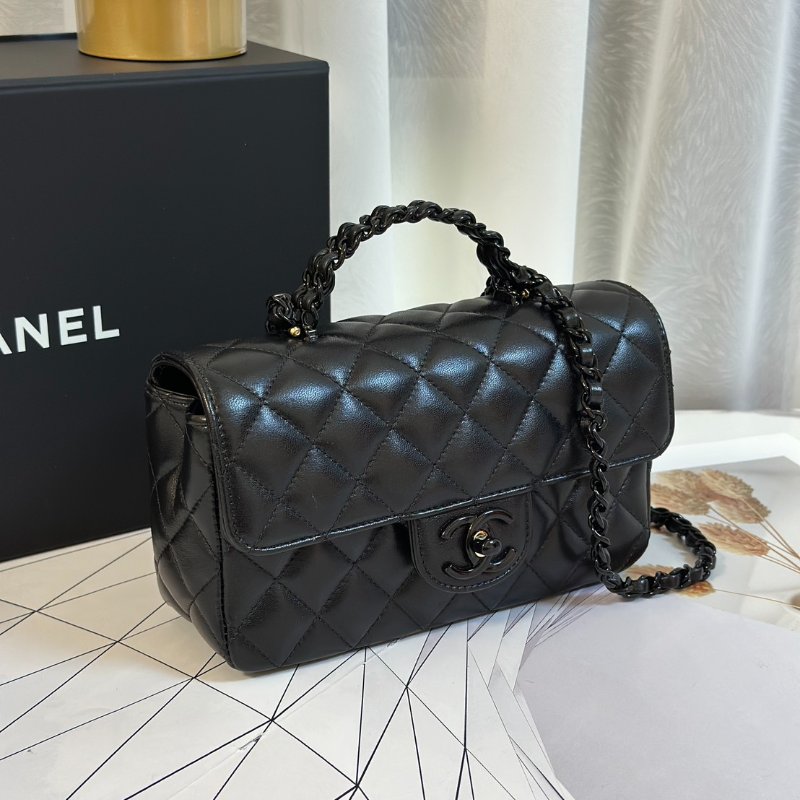 CHANEL 25C漆皮手柄Handle Mini CF - So black-2