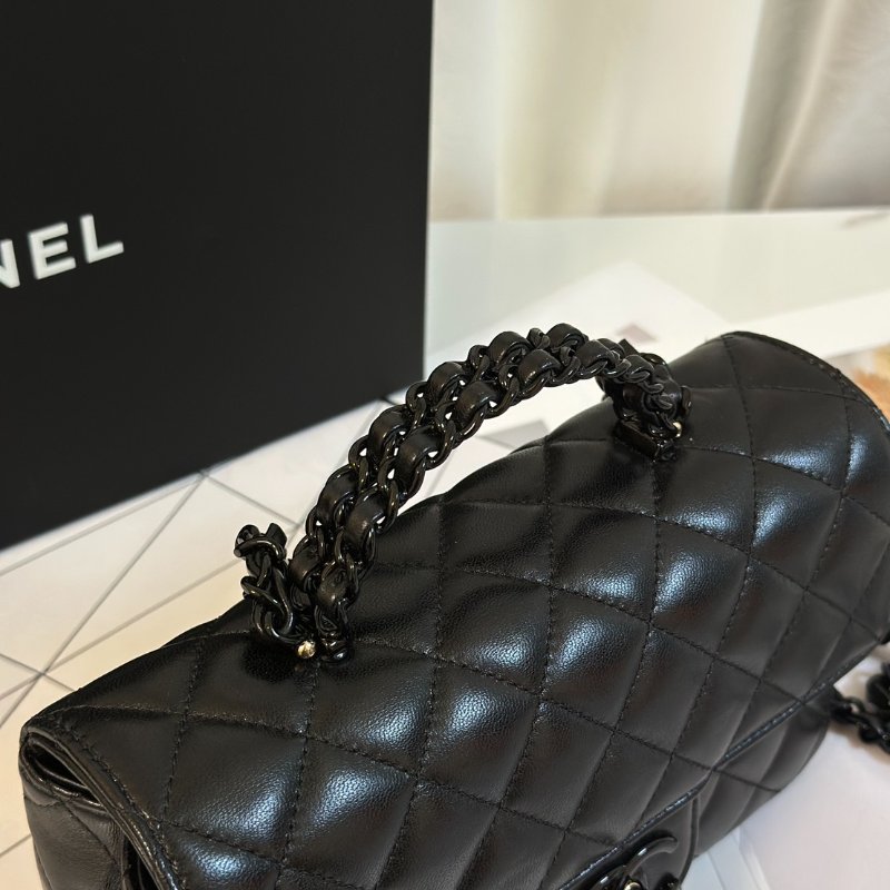 CHANEL 25C漆皮手柄Handle Mini CF - So black-7